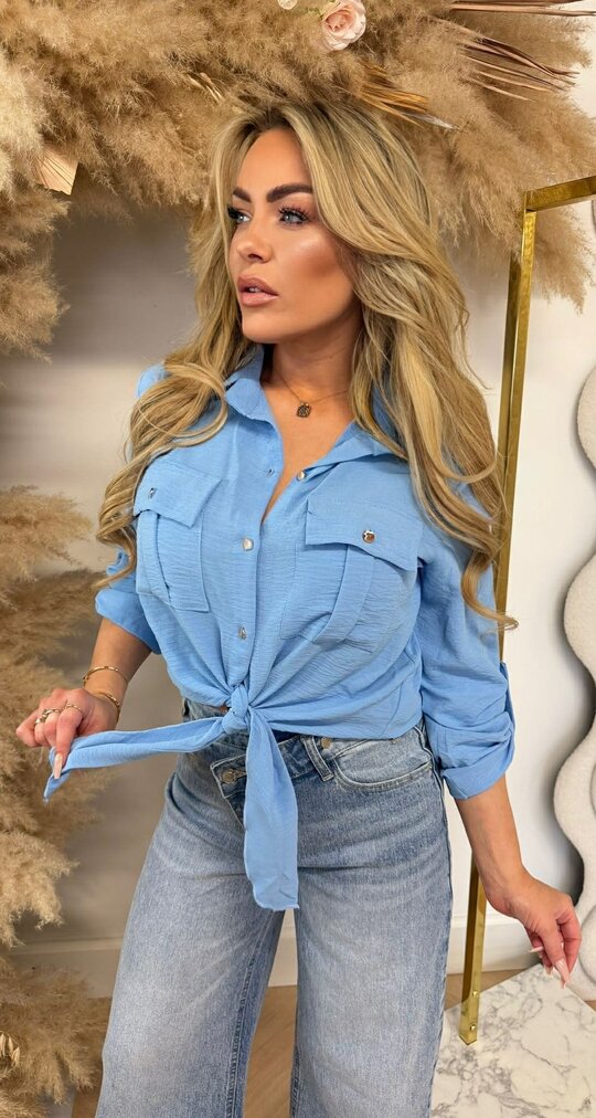 LARIS KNOOP BLOUSE ICEBLUE LARIS KNOOP BLOUSE ICEBLUE