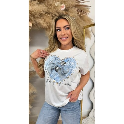 LIPSTICK STRIK TEE *L* BLUE/OFFWHITE LIPSTICK STRIK TEE *L* BLUE/OFFWHITE