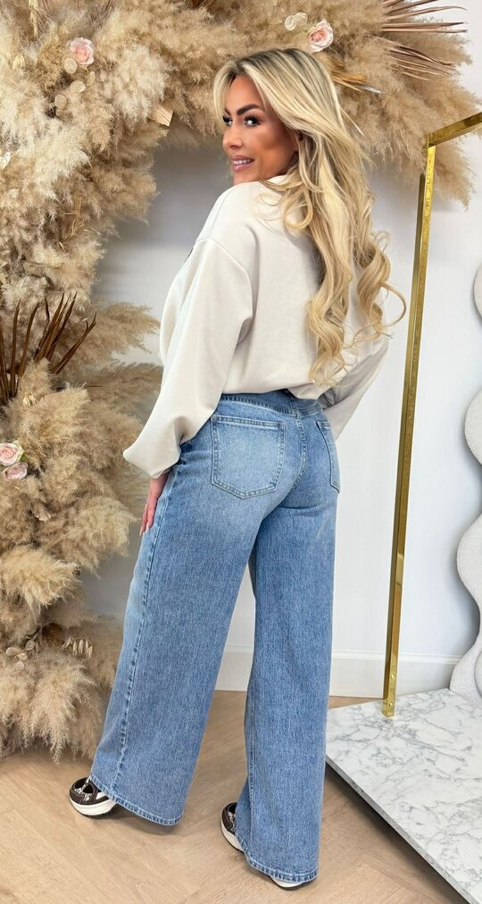 LOS ANGELES CROPPED SWEATER BEIGE LOS ANGELES CROPPED SWEATER BEIGE