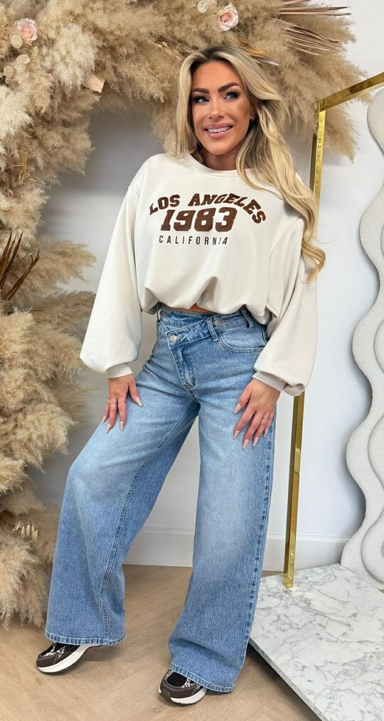 LOS ANGELES CROPPED SWEATER BEIGE LOS ANGELES CROPPED SWEATER BEIGE