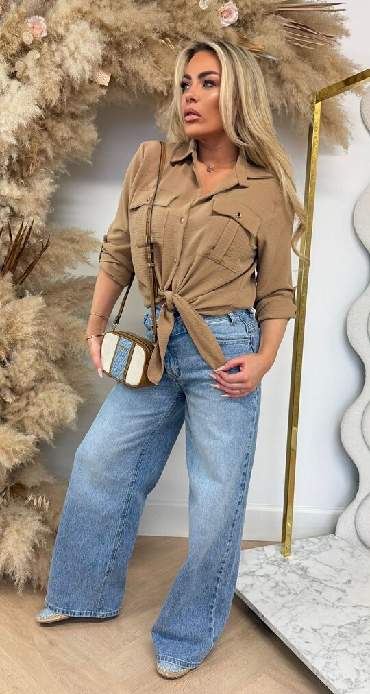 LARIS KNOOP BLOUSE CAMEL LARIS KNOOP BLOUSE CAMEL