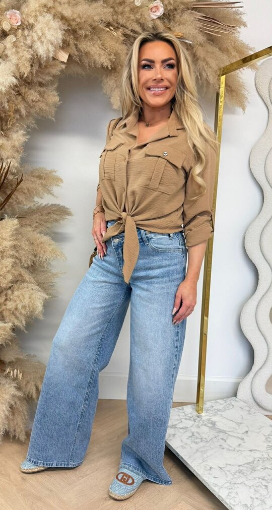 LARIS KNOOP BLOUSE CAMEL LARIS KNOOP BLOUSE CAMEL