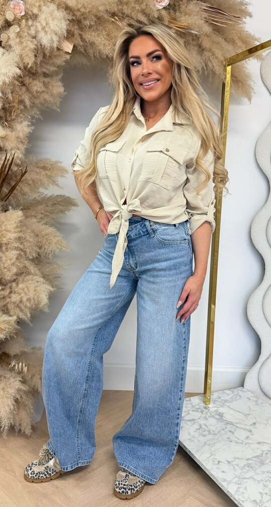 LARIS KNOOP BLOUSE BEIGE