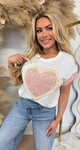 HEART BOHO TEE PINK HEART BOHO TEE PINK