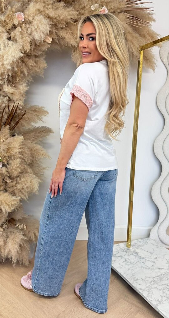 HEART BOHO TEE PINK HEART BOHO TEE PINK