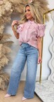 DIAMOND BUTTON LACE BLOUSE 8528 PINK DIAMOND BUTTON LACE BLOUSE 8528 PINK