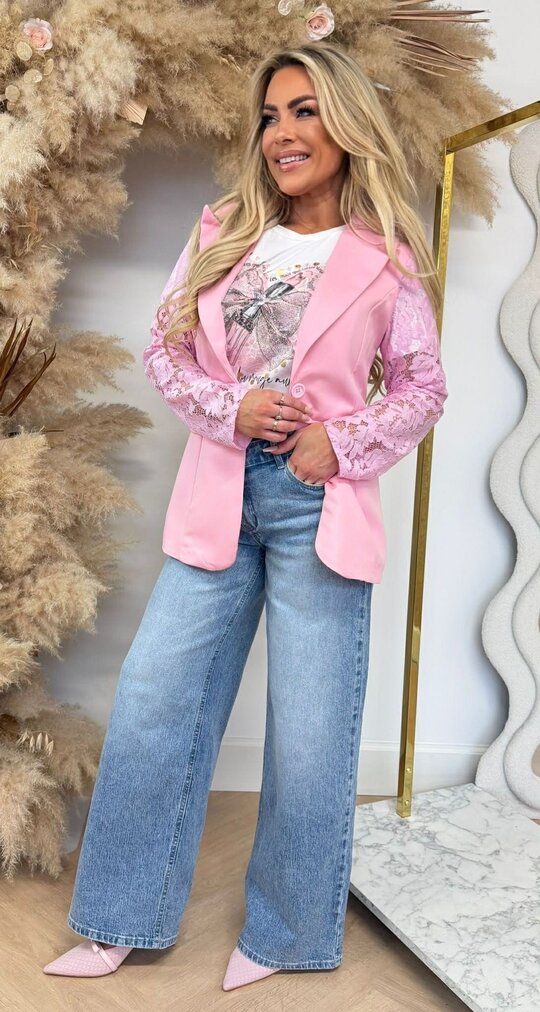 LACE SLEEVE BLAZER 5194 / 3394 PINK