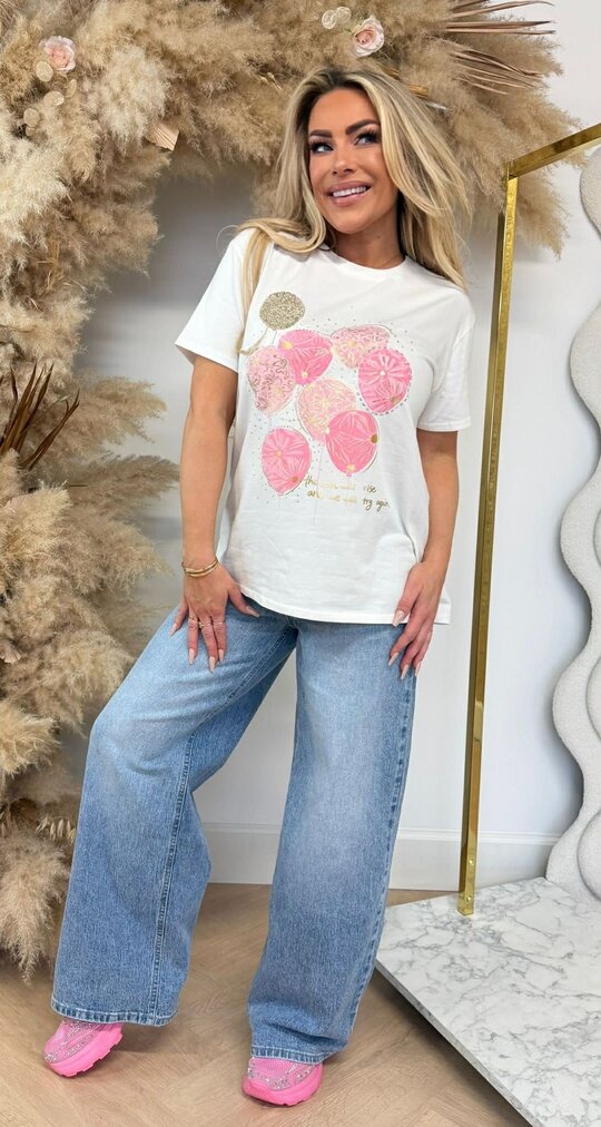 PRINTY BALLOONS TEE *L* PINK PRINTY BALLOONS TEE *L* PINK