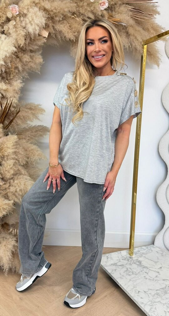ITALY BUTTON TOP GREY ITALY BUTTON TOP GREY
