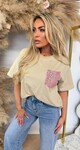LUCY PINK PAILLET TEE BEIGE