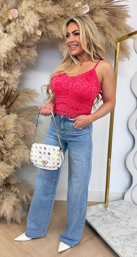 LACE TOPJE FUCHSIA LACE TOPJE FUCHSIA