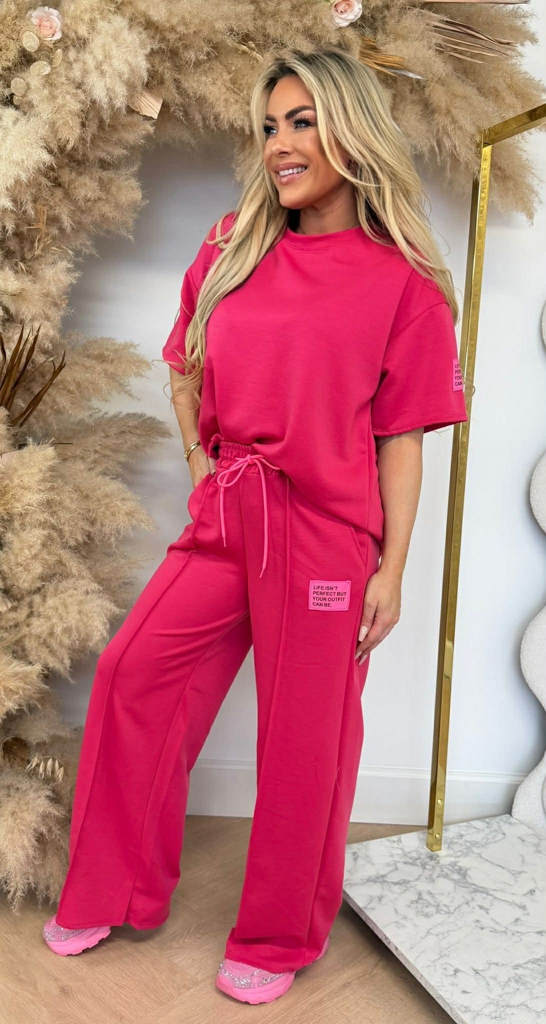 VIRAL LONG EMBLEEM SET FUCHSIA