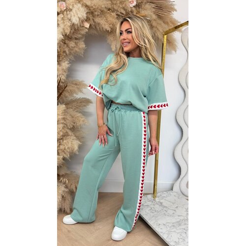 STRIPE HEARTS SET MINT