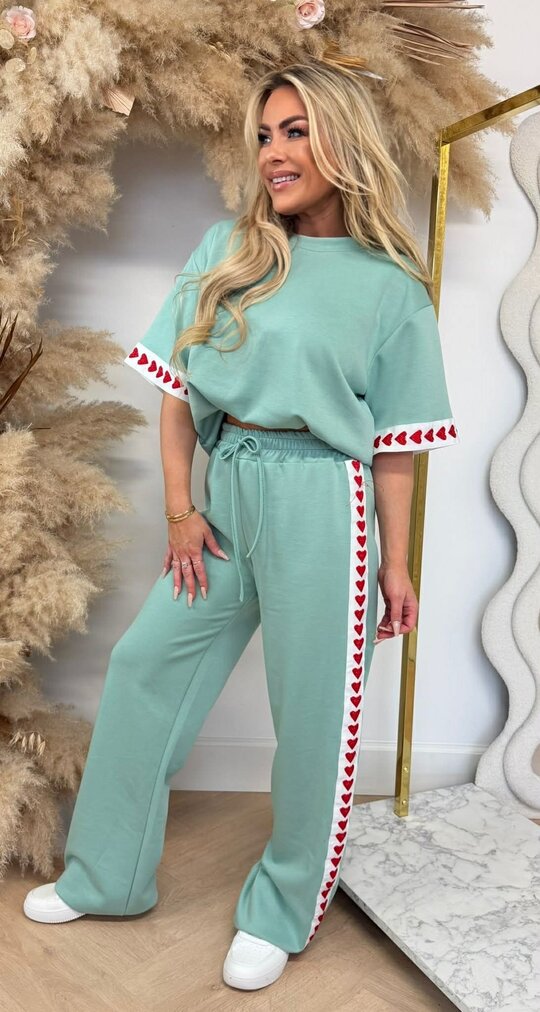 STRIPE HEARTS SET MINT