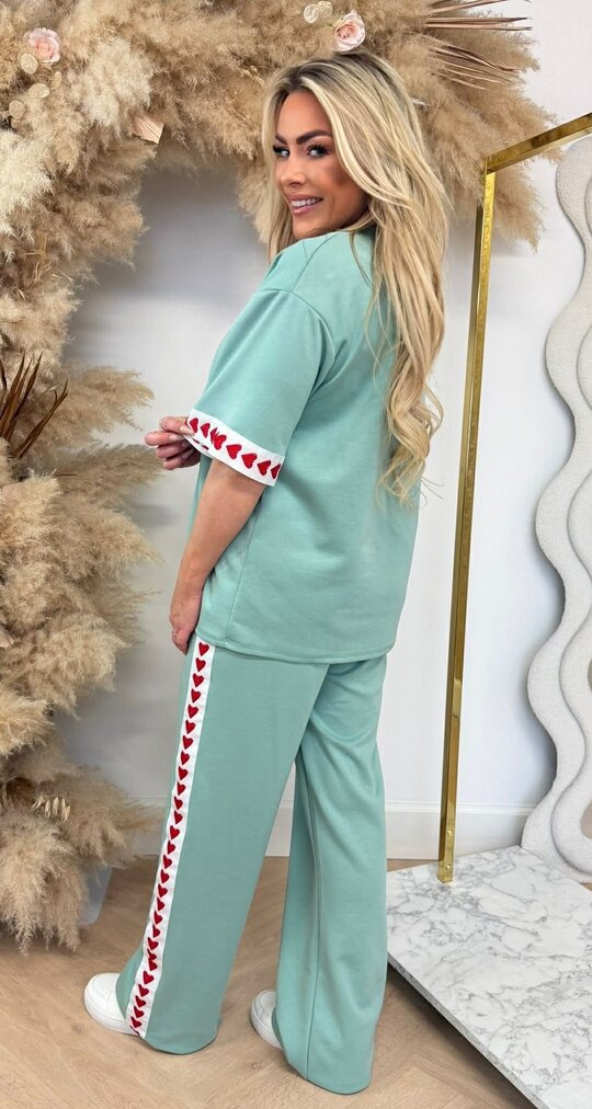 STRIPE HEARTS SET MINT