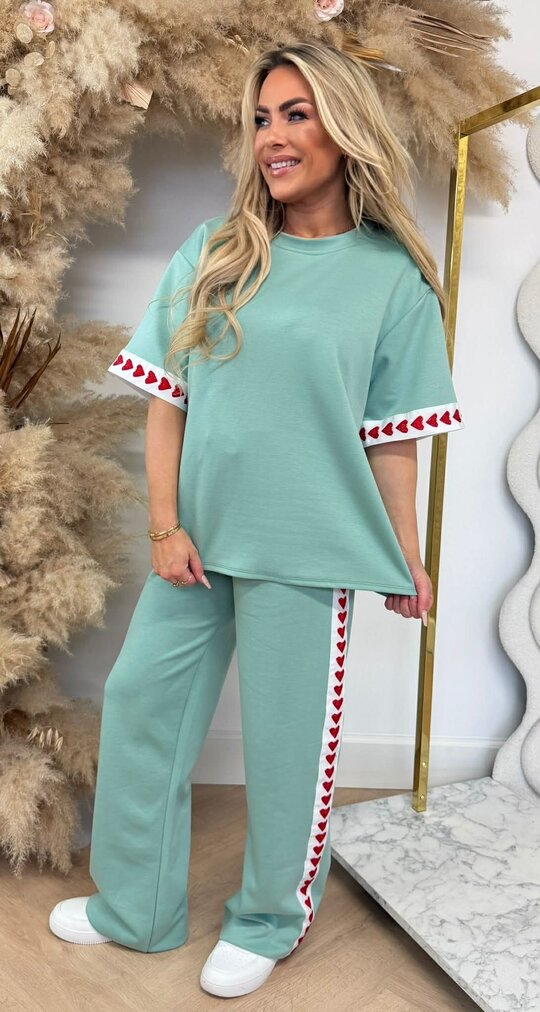 STRIPE HEARTS SET MINT