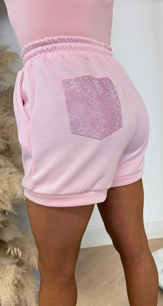 GLITTER POCKET SHORT PINK
