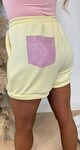 GLITTER POCKET SHORT YELLOW