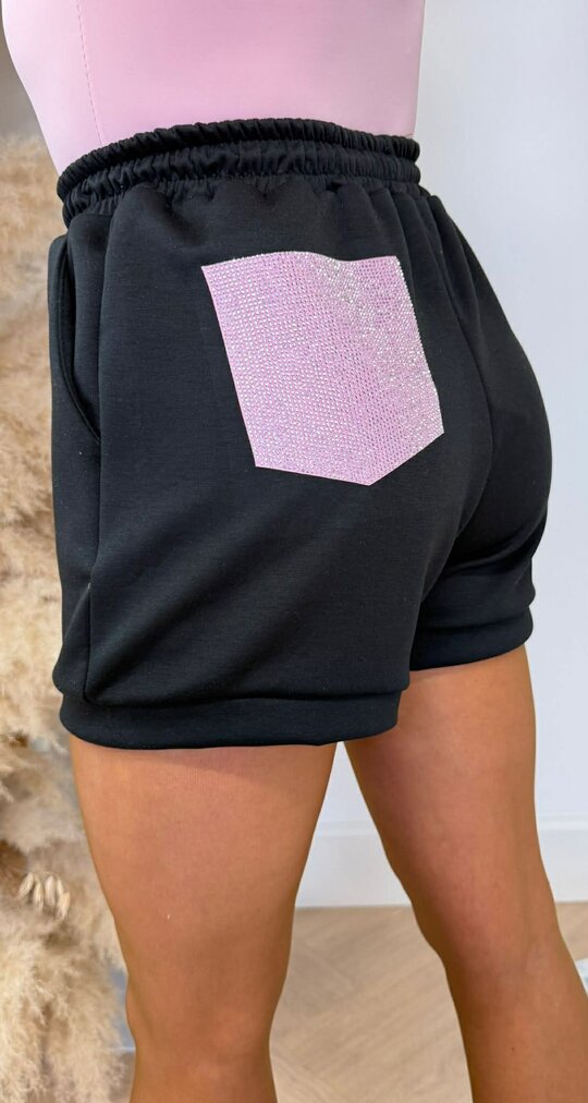 GLITTER POCKET SHORT BLACK GLITTER POCKET SHORT BLACK