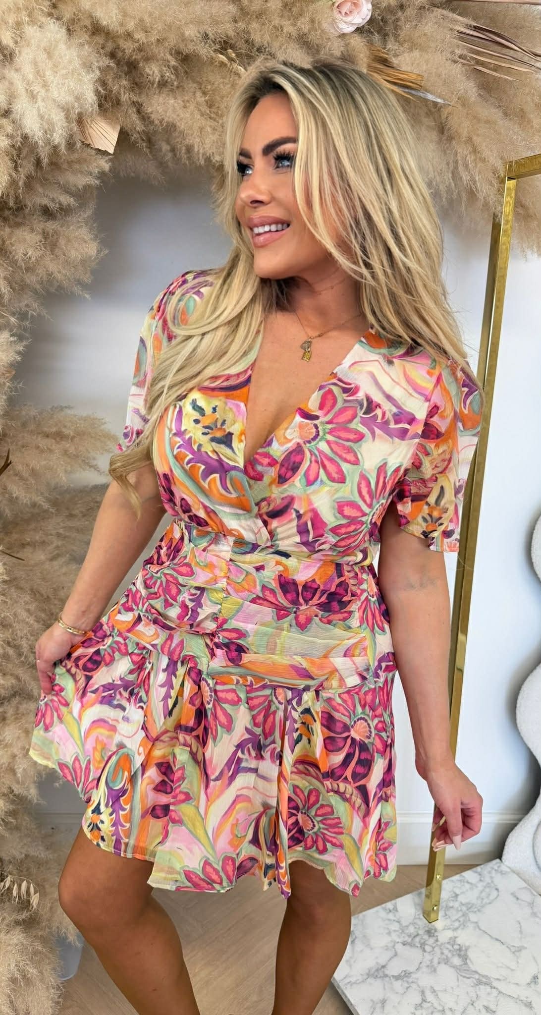 FLORAL DRESS 4836 COLOURFULL FLORAL DRESS 4836 COLOURFULL