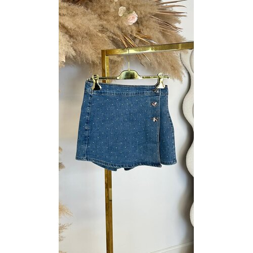 GLITTER DENIM SKORT 20858 DENIMBLUE
