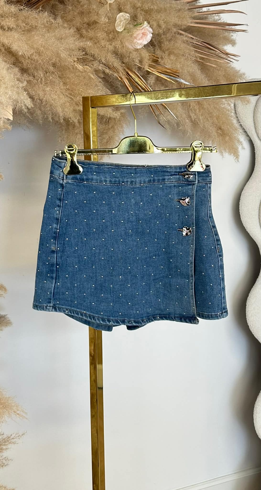 GLITTER DENIM SKORT 20858 DENIMBLUE