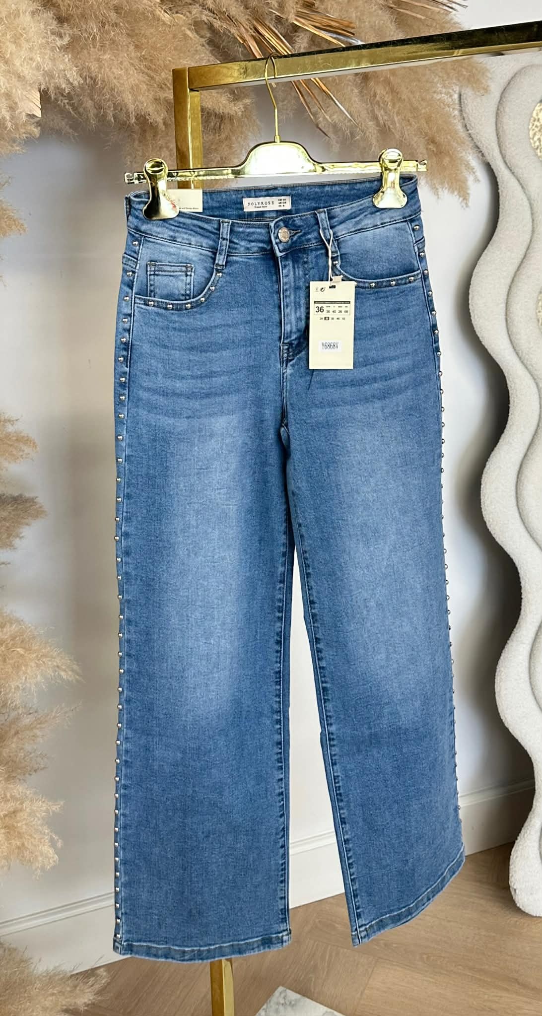STUDS STRAIGHT LEG 6868 DENIMBLUE