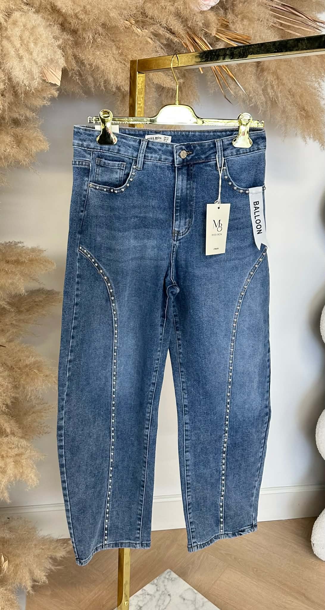 BALLOON STUDS JEANS G192 DARKBLUE