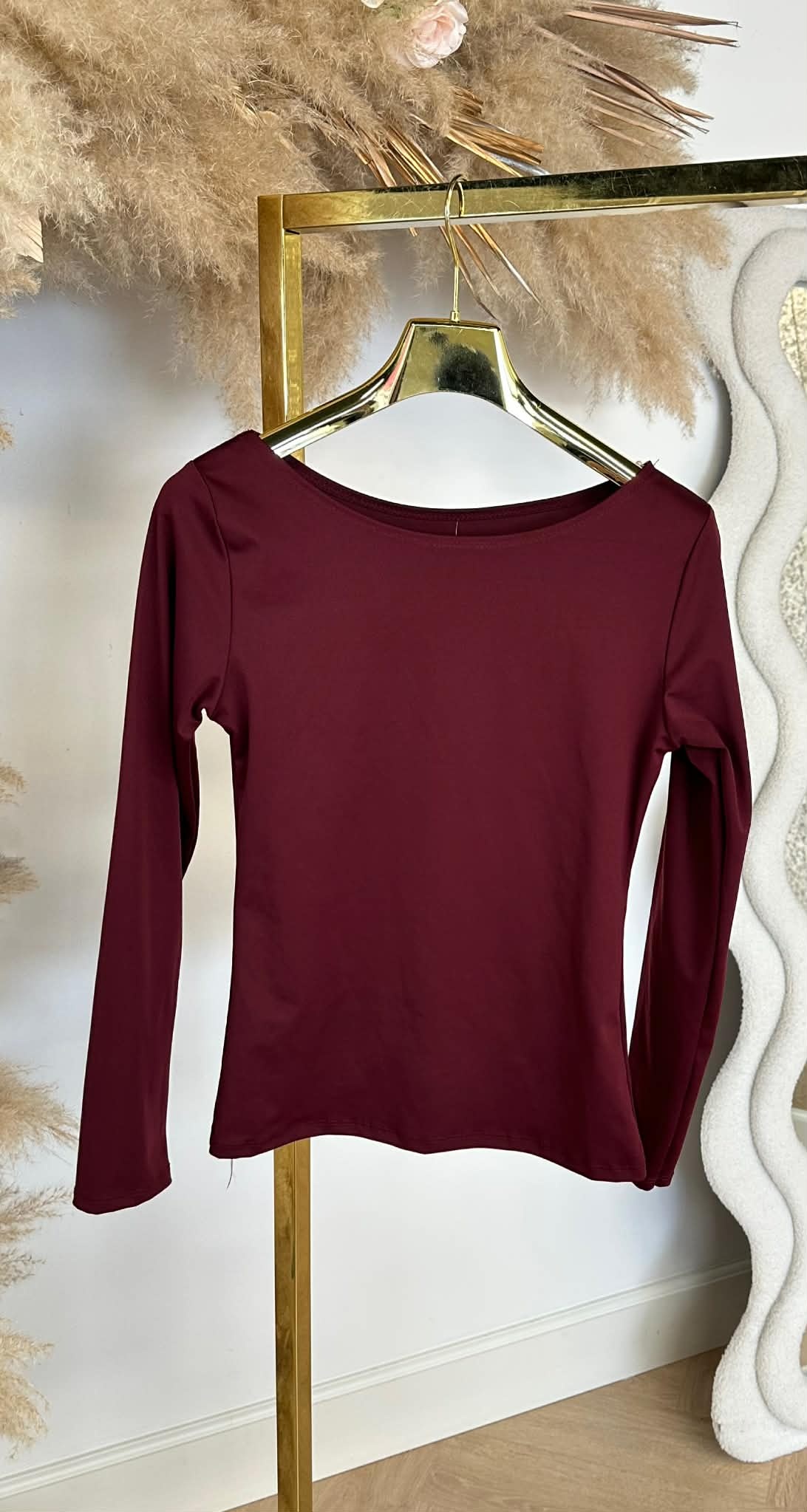 RIA BASIC STRETCH TOP BORDEAUX