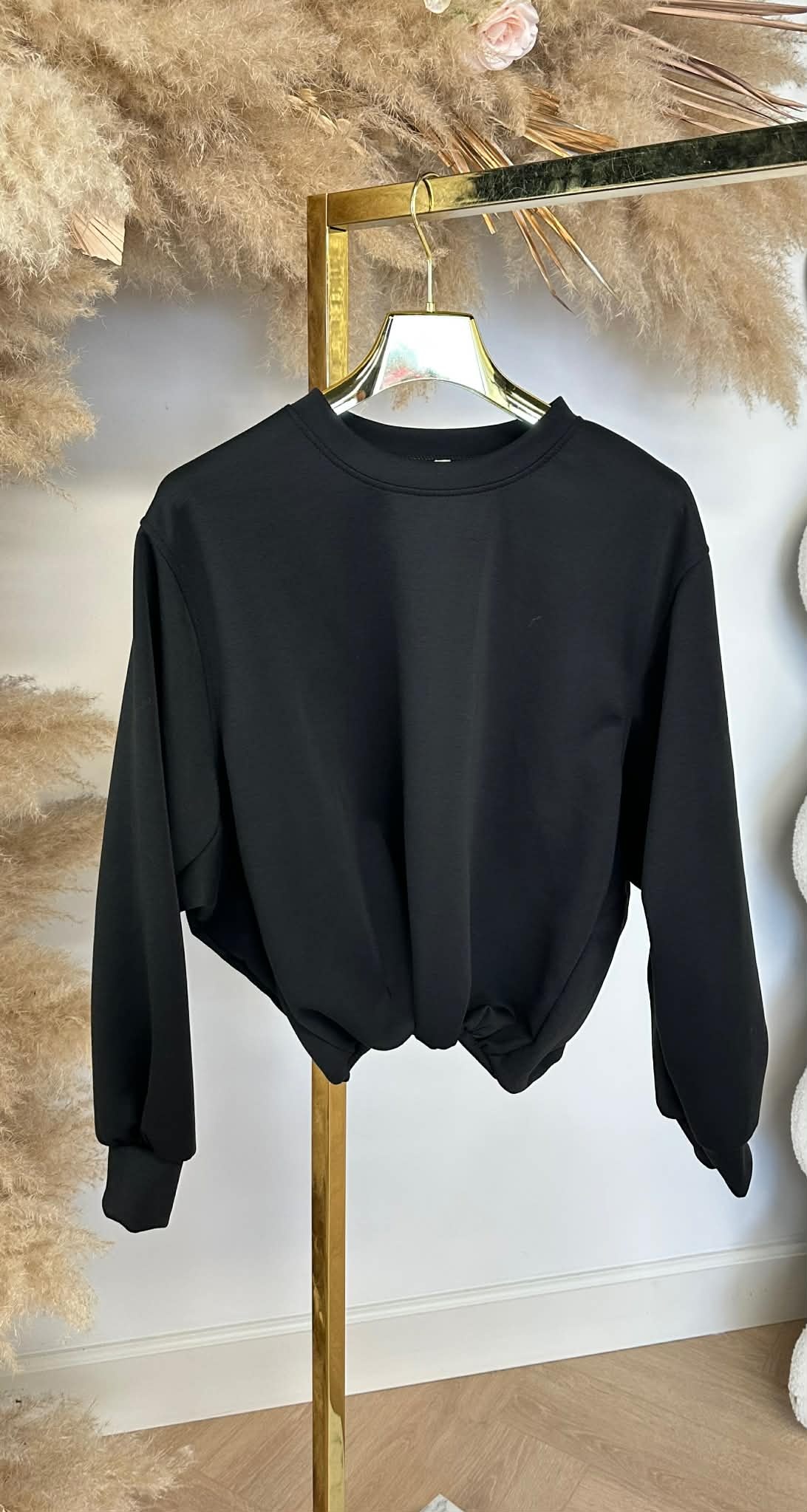 ISABEL CROPPED SWEAT BLACK