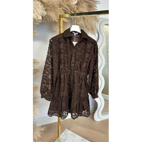 RUFFLY CUTE DRESS 9259 CHOCO