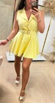 B BELT LACE PLAYSUIT YELLOW