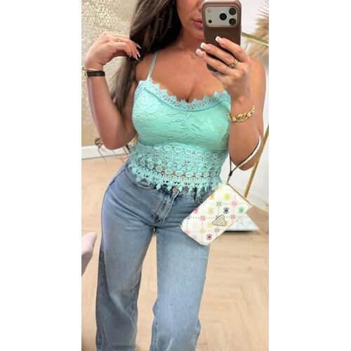 LACE TOPJE AQUA