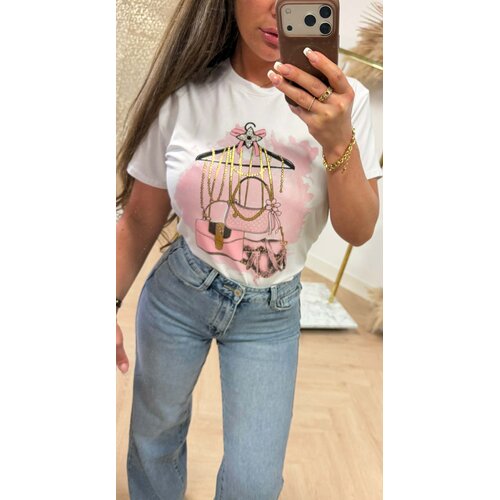 CUTE BAG PRINTY TEE *L* PINK