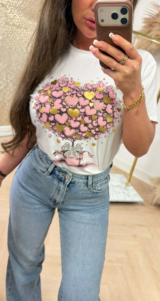 LITTLE HEARTS TREE SHIRT *L* PINK