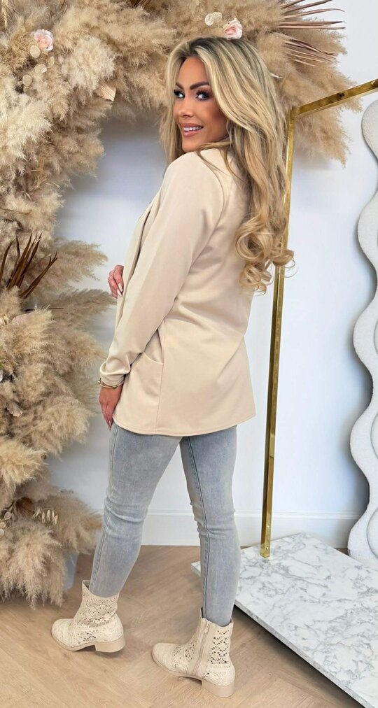 BASIC VESTJE L MOUW BEIGE