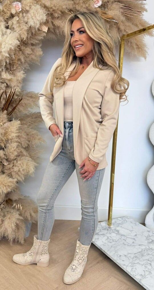 BASIC VESTJE L MOUW BEIGE