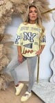 LOVE NY BASEBALL TEE YELLOW