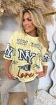 LOVE NY BASEBALL TEE YELLOW
