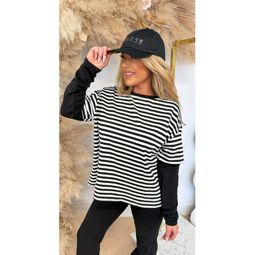 SKATER STRIPE TEE BLACK/WHITE