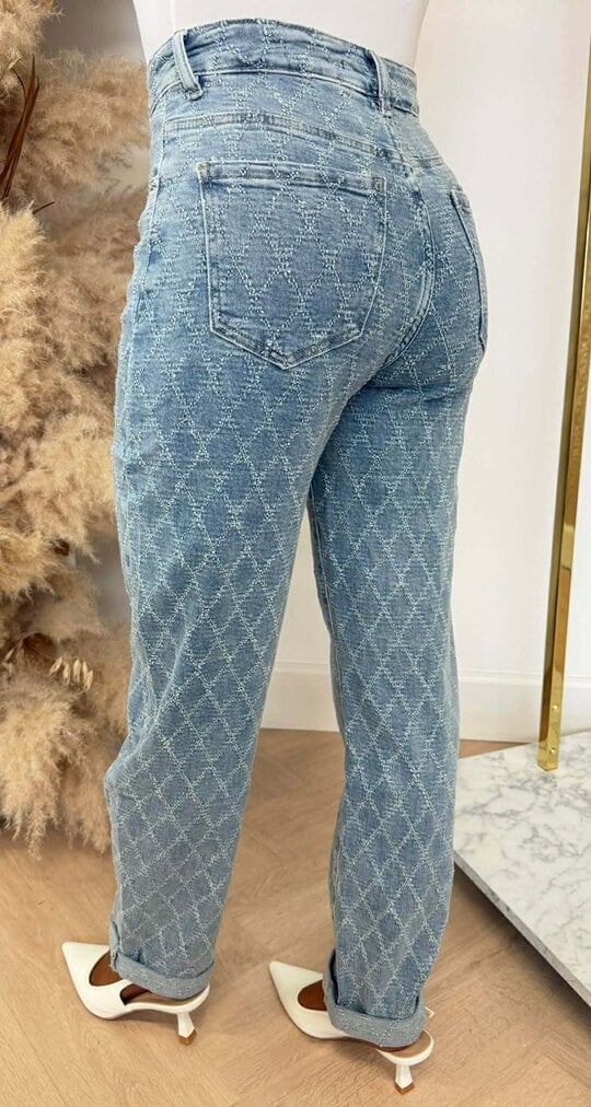 MOM FIT PRINT JEANS Y3363 DENIMBLUE