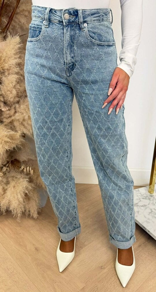 MOM FIT PRINT JEANS Y3363 DENIMBLUE