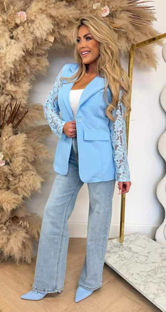 LACE SLEEVE BLAZER 5194 / 3394 ICEBLUE
