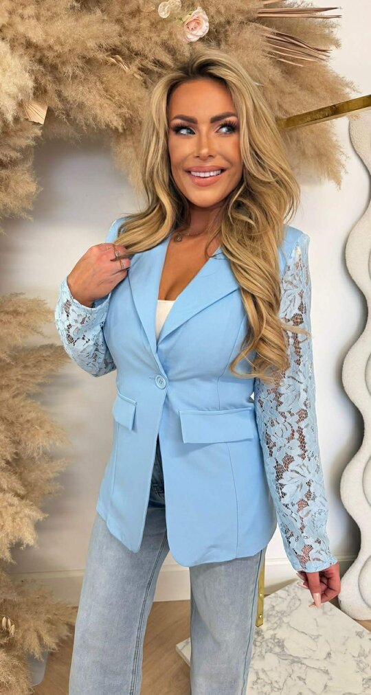 LACE SLEEVE BLAZER 5194 / 3394 ICEBLUE
