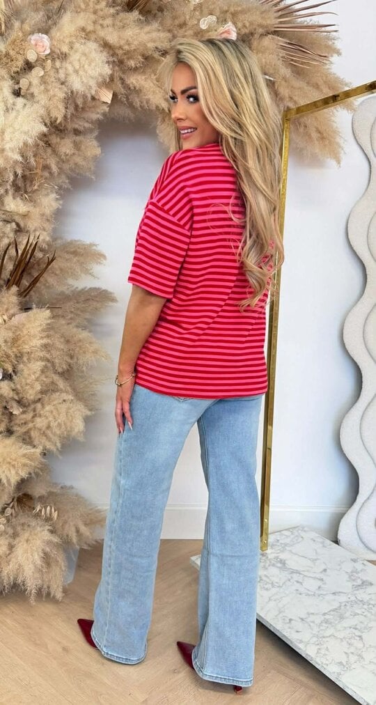 PERFECT STRIPE TEE RED