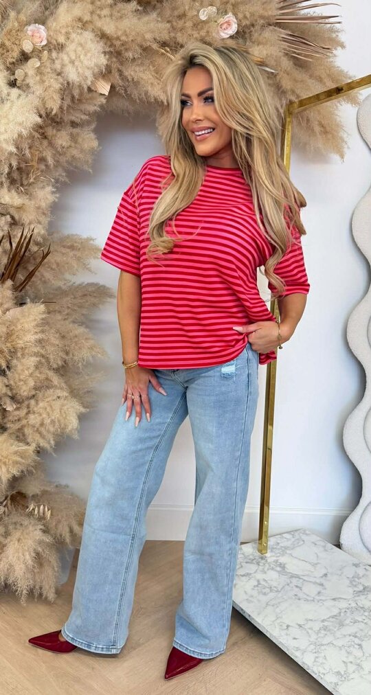 PERFECT STRIPE TEE RED