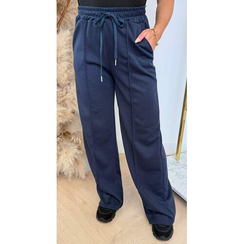MICHELLE SOFT STRAIGHT LEG PANTS NAVY