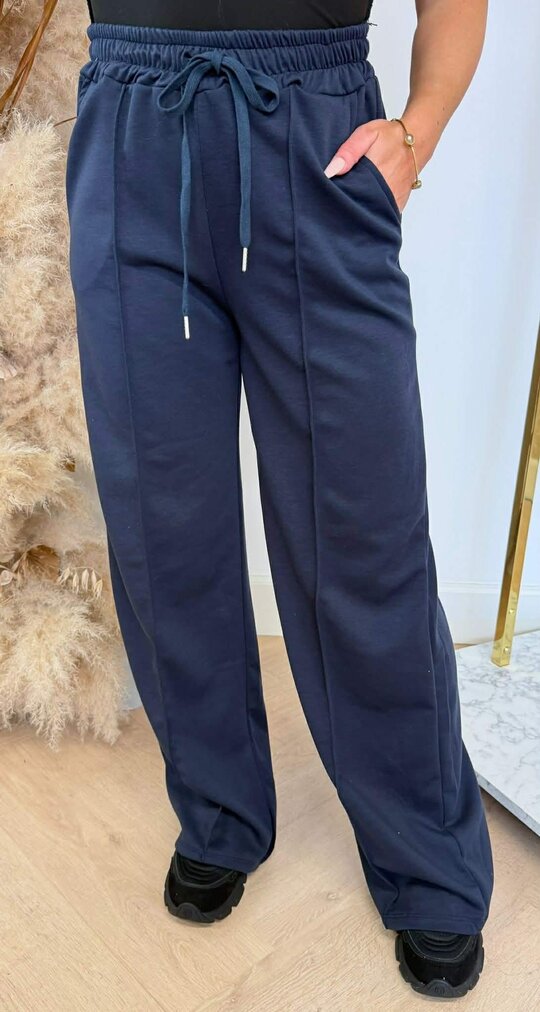 MICHELLE SOFT STRAIGHT LEG PANTS NAVY