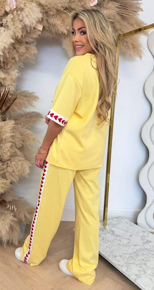 STRIPE HEARTS SET YELLOW