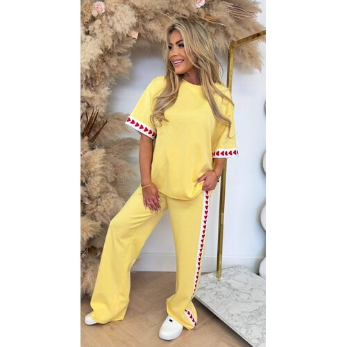 STRIPE HEARTS SET YELLOW